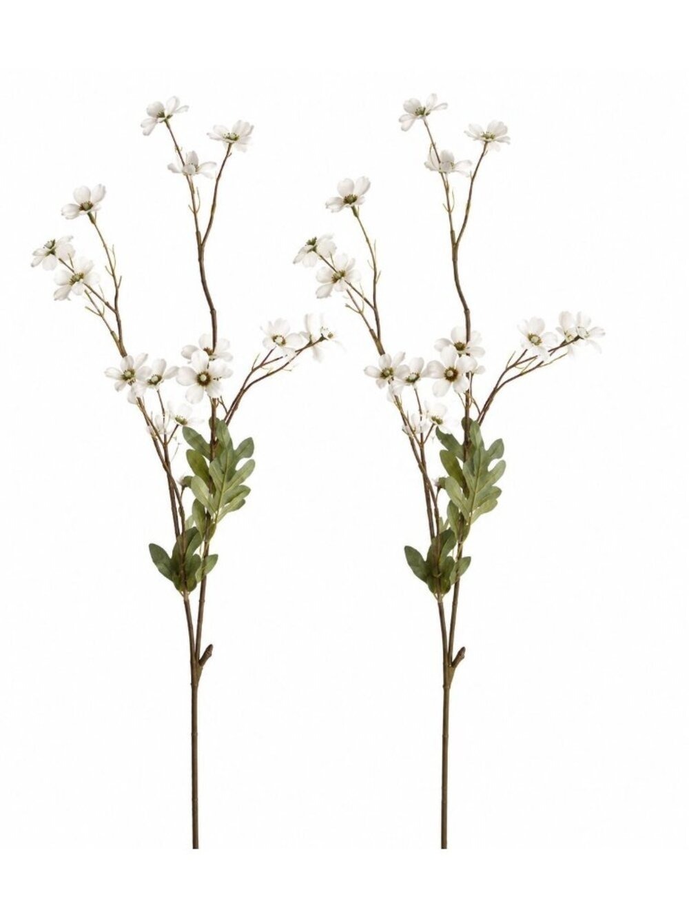 Artificial Dogwood Flower Stems White Floral Faux Wildflower Cottage Decor 23 In